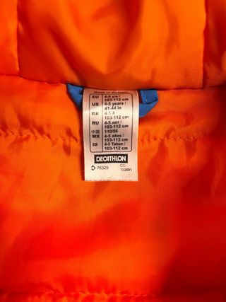 Chaqueta anorak esquí niño Quechua azul 4-5 años.