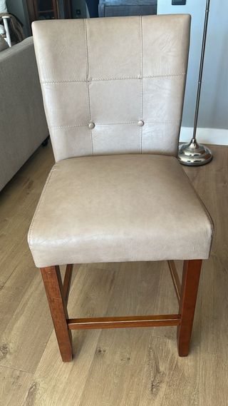 Sillas altas Beige polipiel y Madera