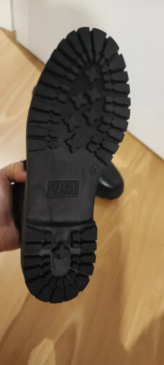 Botines de piel negros talla 38