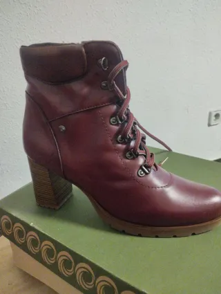 Botines Kaola Piel Tacon Granate Talla 41