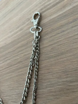 Cadena doble plateada estilo punk