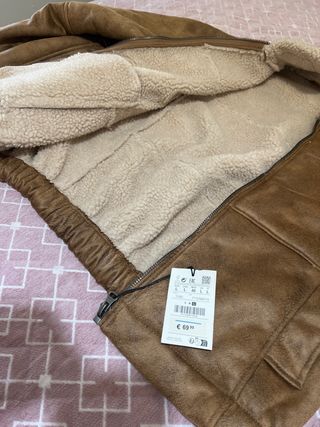 Chaqueta borrego Pull&Bear marrón Talla l “nueva”