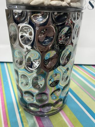 Portavelas de cristal y metal