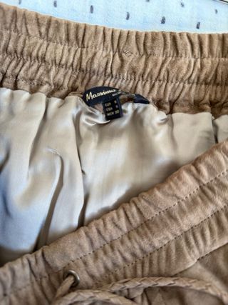 Falda Massimo Dutti Piel Vuelta Marrón