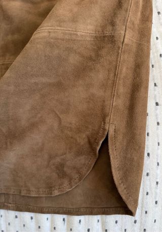 Falda Massimo Dutti Piel Vuelta Marrón