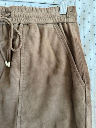 Falda Massimo Dutti Piel Vuelta Marrón