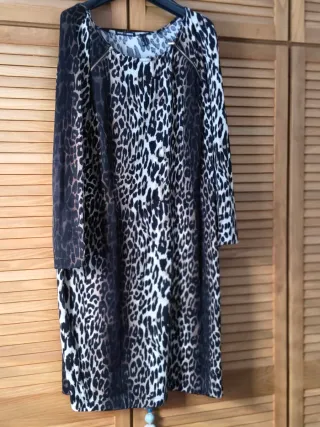 Vestido de punto estampado leopardo