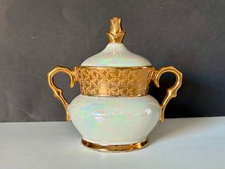 🇫🇷 Limoges azucarero Joyero Dorado