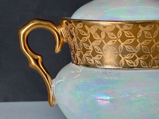 🇫🇷 Limoges azucarero Joyero Dorado