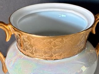 🇫🇷 Limoges azucarero Joyero Dorado