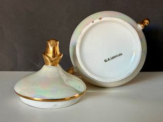 🇫🇷 Limoges azucarero Joyero Dorado