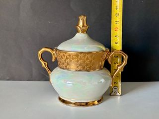 🇫🇷 Limoges azucarero Joyero Dorado