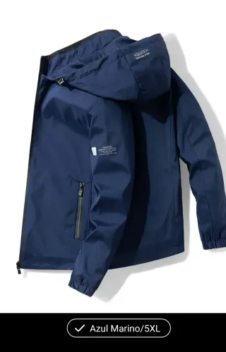 Chaqueta con capucha azul marino Talla 5XL