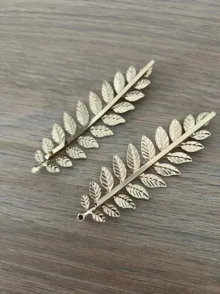 2 Pasadores Hoja Dorada XL (10cm)