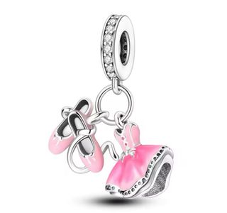Charm Vestido Zapatillas Ballet pulsera Pandora