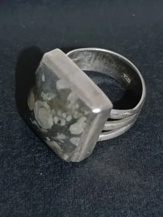 Anillo Plata 925 Vintage Piedra Natural