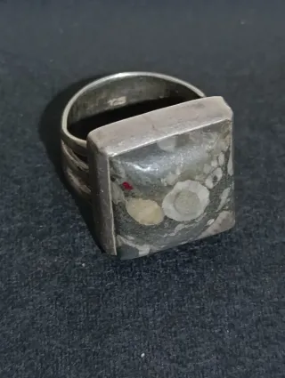 Anillo Plata 925 Vintage Piedra Natural
