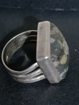 Anillo Plata 925 Vintage Piedra Natural