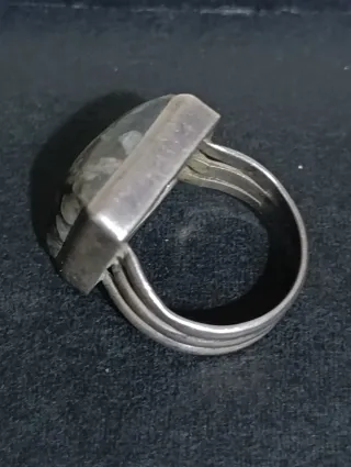 Anillo Plata 925 Vintage Piedra Natural