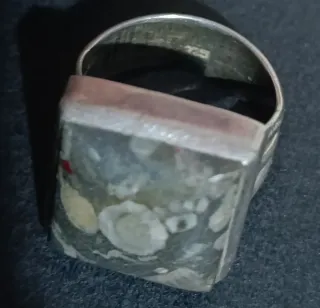 Anillo Plata 925 Vintage Piedra Natural