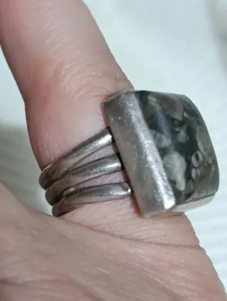 Anillo Plata 925 Vintage Piedra Natural