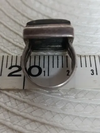 Anillo Plata 925 Vintage Piedra Natural