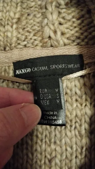 Chaqueta de punto beige y marrón Talla L