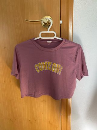 Camiseta Crop Top Rosa