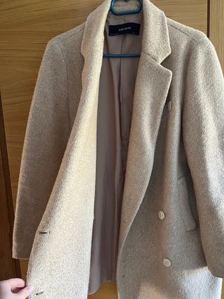 Abrigo paño Zara beige