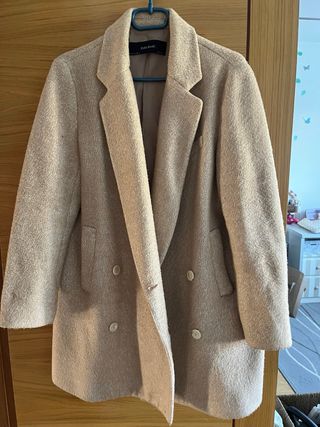 Abrigo paño Zara beige