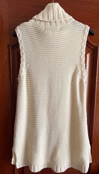 Jersey largo de punto mujer beige