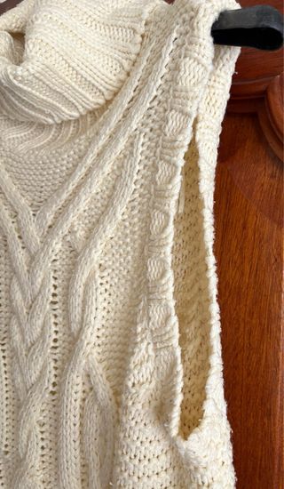 Jersey largo de punto mujer beige