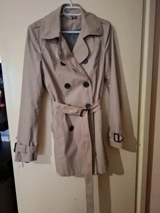 Trench semilargo beige