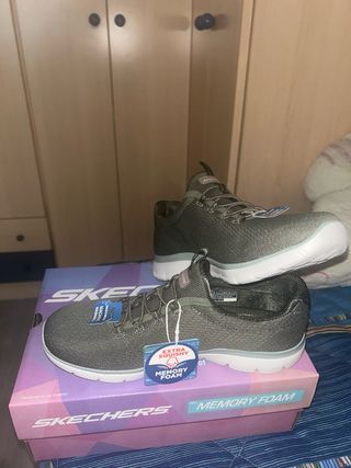 Deportivas Skechers Summer blush gris y rosa