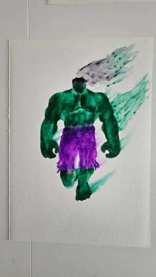 Láminas acuarela Marvel hechas a mano