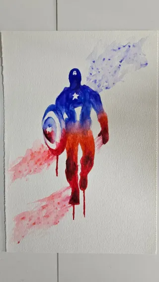 Láminas acuarela Marvel hechas a mano