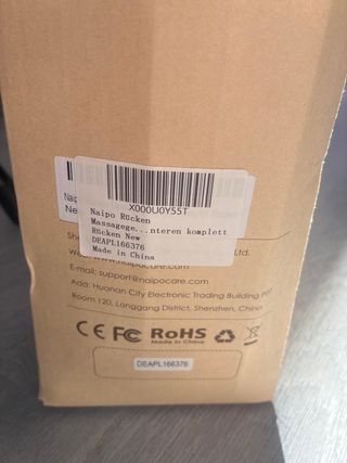 Masajeador Shiatsu NAIPO MGBK-2606H