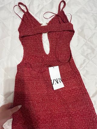 Vestido Zara rojo brillante talla S