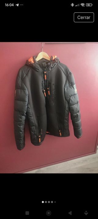 Parka Canadian Peak Negra y Naranja