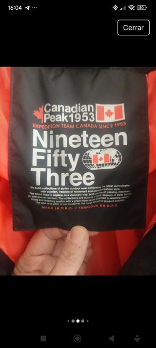 Parka Canadian Peak Negra y Naranja