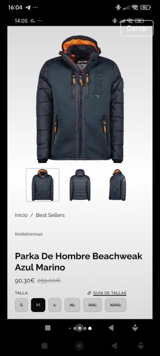 Parka Canadian Peak Negra y Naranja