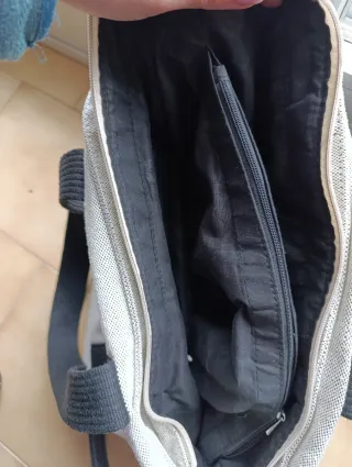 Borsa donna capiente beige e nera