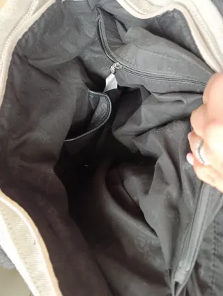 Borsa donna capiente beige e nera