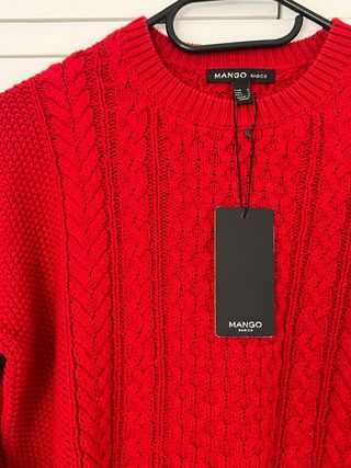 Jersey Mango Rojo Trenzado