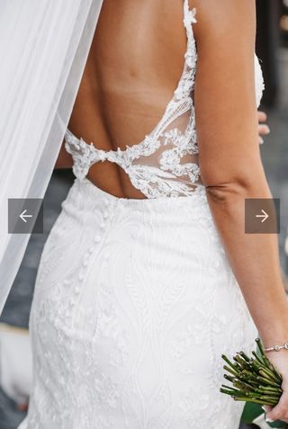 Vestido de Novia Encaje Blanco bordado pedrería