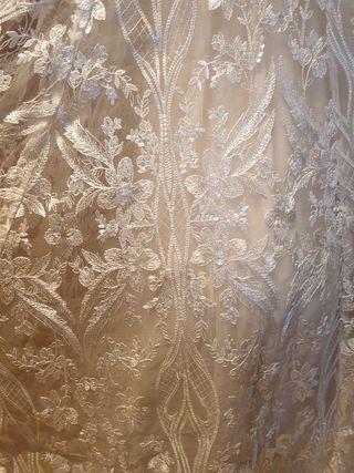 Vestido de Novia Encaje Blanco bordado pedrería