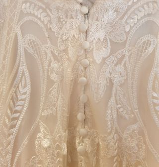 Vestido de Novia Encaje Blanco bordado pedrería