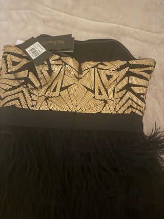 Vestido Guess Negro y Dorado Talla S