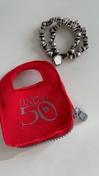 Pulsera Uno de 50 Piel y Plata