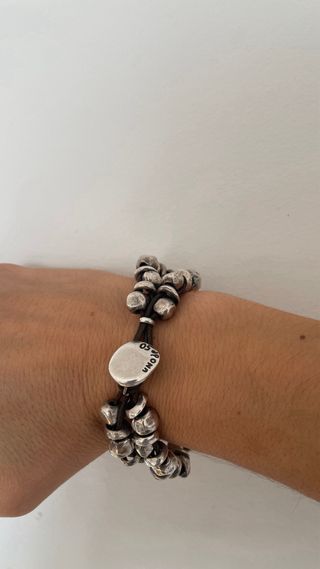 Pulsera Uno de 50 Piel y Plata